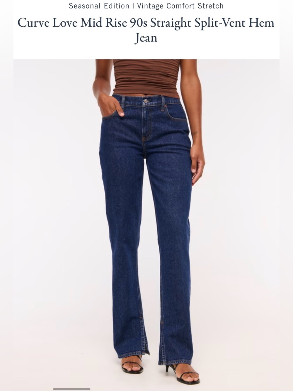 Abercrombie & Fitch Mid-Rise 90's Straight Dark Blue Jeans